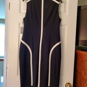 Black dress with white trim